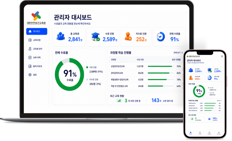 근로자정기교육 관리자 대시보드
